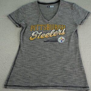 NFL Distressed Pittsburgh Steelers Gray Tee Medium